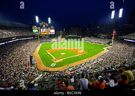 Comerica Park, Heimat der Detroit Tigers in Downtown Detroit Michigan. Stockfoto