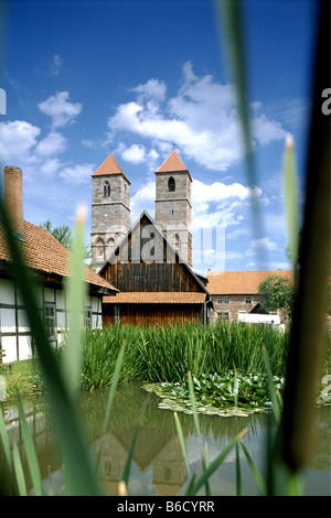 Kloster in der Stadt, Kloster Vessra, Themar, Thüringen, Deutschland Stockfoto