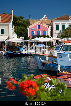 Europa, Griechenland, Kefalonia, Fiskardo, Hafen Stockfoto