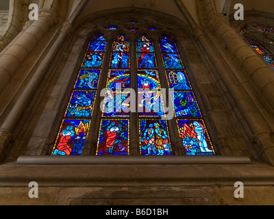 Glasfenster der Kirche, Skara, Vastra Gotaland Grafschaft, Schweden Stockfoto