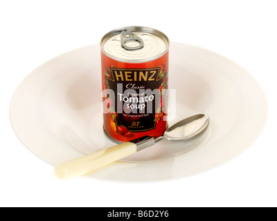 Marke Zinn von Heinz Classic Tomatencremesuppe isoliert gegen einen weißen Hintergrund mit keine Menschen und einen Freistellungspfad Stockfoto