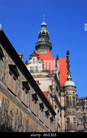 Meissener Porzellan-Fliesen, Prozession der Herzöge, Dresden Stockfoto