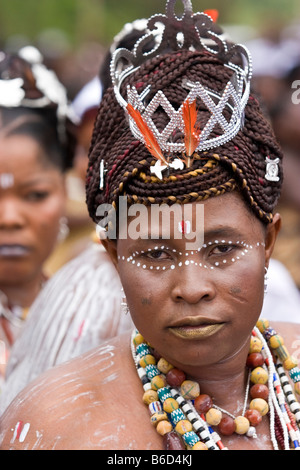 Voodoo Priester Mami Wata Porträt, Aneho, Togo Afrika Stockfoto