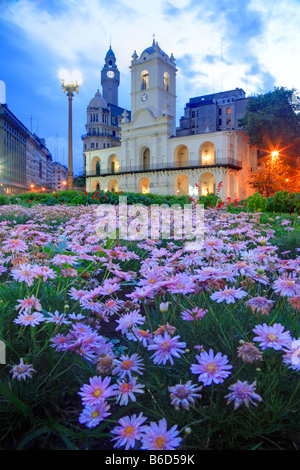 Nationalen Cabildo-Gebäude am "Plaza de Mayo" (Mayo Platz) in der Dämmerung, Buenos Aires, Argentinien Stockfoto