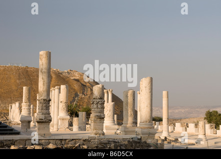 PALLADIUS STREET BYZANTINISCHEN KOLONNADE RUINEN TEL BEIT SHEAN NATIONALPARK ISRAEL Stockfoto