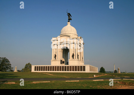 Die Pennsylvania Gedenkstätte auf Cemetery Ridge auf die Gettysburg National Military Park. Stockfoto