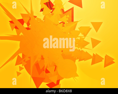 Explosion der geometrischen Formen abstrakte gerenderte Darstellung Stockfoto