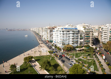 Promenade am Wasser Thessaloniki Griechenland Stockfoto