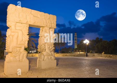 GLAUBENS STEIN SKULPTUR ABRASHA GIPFEL PARK ALTSTADT JAFFA ISRAEL Stockfoto