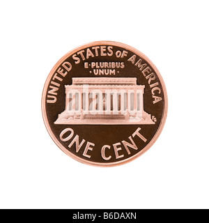 1 US-Cent-Münze Stockfoto