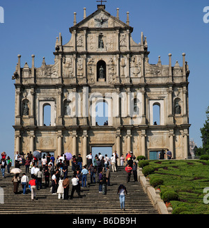 China Macao Ruinen von St. Paul Church Stockfoto