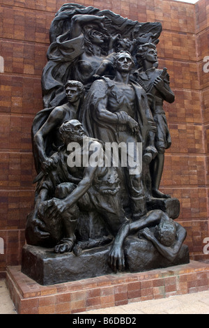 ERINNERUNG WAND GHETTO AUFSTAND SKULPTUR YAD VASHEM HOLOCAUST MEMORIAL JERUSALEM ISRAEL Stockfoto