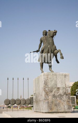 Alexander der große Statue, Thessaloniki Griechenland Stockfoto