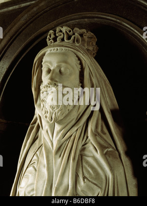 Beerdigung-Bildnis von John Donne in Saint-Paul Kathedrale London. Zeigt, dass sein Leichentuch, auf eine Begräbnis-Urne Donne umhüllt. Stockfoto