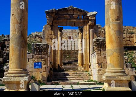 Der Eingang zur Kathedrale in der römischen Stadt Jerash, Jordanien 0211 Stockfoto