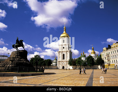 Sofijska Square und Sophien-Kathedrale, Kiew, Ukraine Stockfoto
