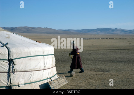 Mongolei. Nomadenleben auf den Steppen 2007 Stockfoto