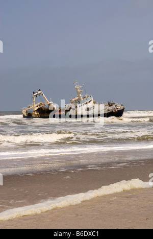 Der Zeila Schiffbruch in der Nähe von Henties Bay an der Skeleton Küste Namibias. Stockfoto