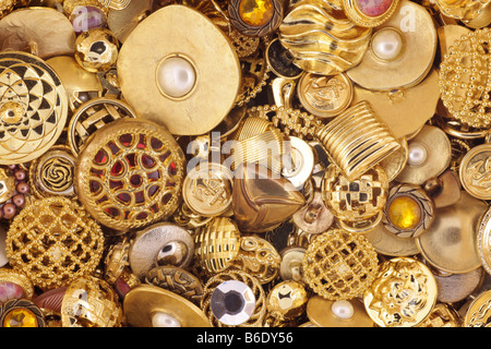 Goldene Knöpfe Stockfoto