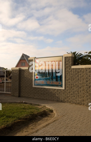 Das Swakopmund kommunalen Rest Camp bietet Self catering Chalets und Bungalows für Urlauber, Swakopmund, Namibia Stockfoto