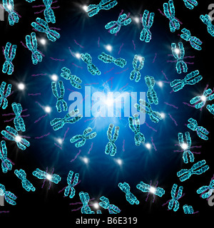 Computer-Grafik der Chromosomen Stockfoto