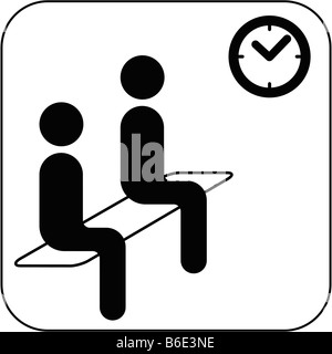 Wartezimmer-Symbol vor weißem Hintergrund Stockfoto