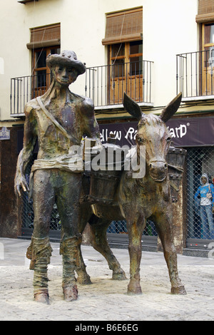 die Esel und Mann Statue in Granada, Spanien Stockfoto