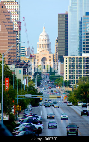 Gesehen von South Congress Avenue in Austin Texas State Capitol-Rotunde Stockfoto