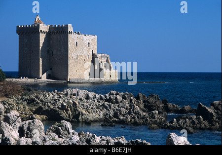 Saint Honorat befestigte Kloster (c11-15.), Île Saint-Honorat (Insel), in der Nähe von Cannes, Côte d ' Azur, Frankreich Stockfoto