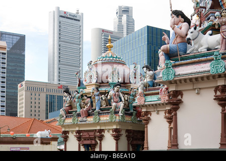 Sri Mariamman Hindu Tempel Singapur Stockfoto