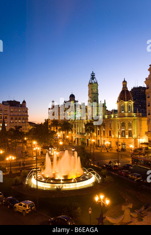 Rathaus am Plaza Ayuntamiento zentralen Platz von Valencia Spanien Stockfoto