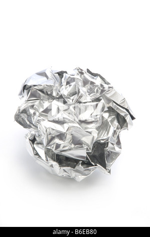 Ball der Aluminiumfolie zerbröckelt Stockfoto