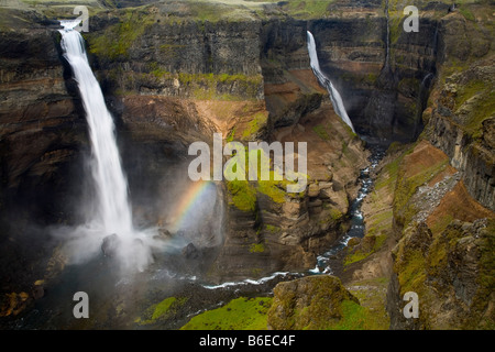 Haifoss Wasserfall in Island Stockfoto