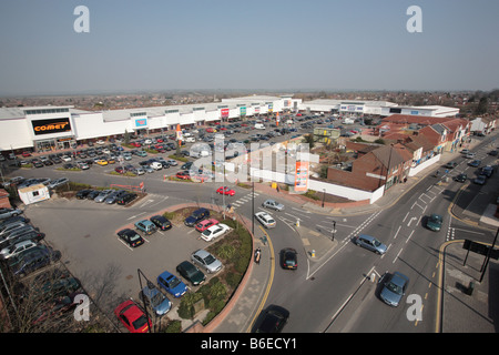 Erhöhten Blick auf Cambridge schließen Retail Park, Aylesbury, betrieben von The Junction. Stockfoto