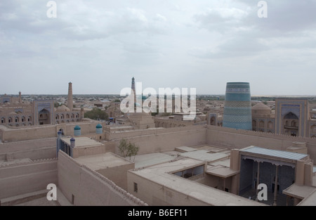 Blick über die Altstadt Itchan Kala in Chiwa, Usbekistan Stockfoto