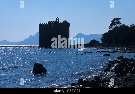 Saint Honorat befestigte Kloster (c11-15.), Île Saint-Honorat (Insel), in der Nähe von Cannes, Côte d ' Azur, Frankreich Stockfoto