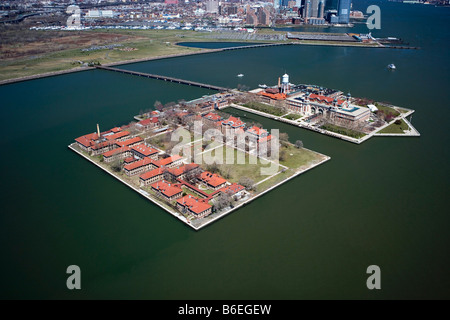 USA, New Jersey, Antenne des Ellis Island Stockfoto