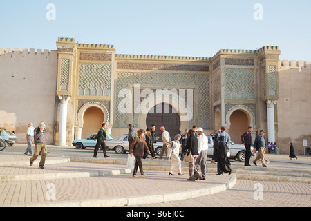 Bab Mansour Gate, Ort el-Hedim, Meknès, Marokko, Afrika Stockfoto