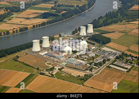 Nuclear Power Plant Biblis, Luftaufnahme, Hessen, Deutschland, Europa Stockfoto