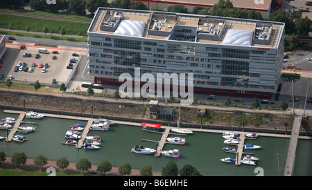 Luftaufnahme, eingehende Hafen, Alltours, Holz-Hafen, Hitachi, Duisburg, Ruhrgebiet, Nordrhein-Westfalen, Deutschland, Euro Stockfoto