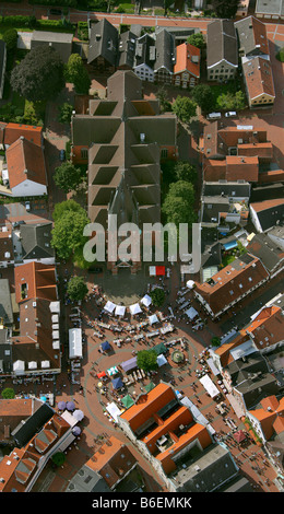 Luftbild, Marktplatz, St. Sixtus Kirche, Historisches Rathaus, Altstadt, Haltern, Ruhrgebiet, Münsterland, North R Stockfoto