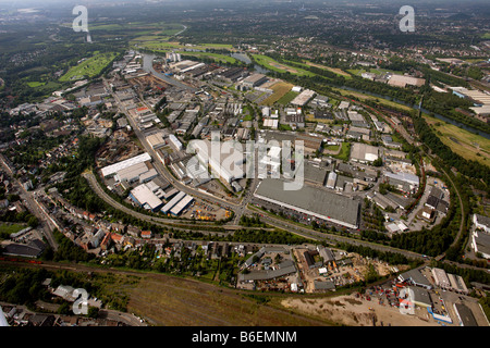 Hafen von Luftbild, Ruhr, Mülheim, Ruhrgebiet, Nordrhein-Westfalen, Deutschland, Europa Stockfoto