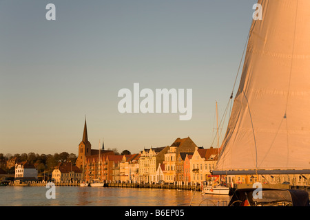 Abend Stimmung im Gästehafen in Sonderburg, Alsen, Ostsee, Dänemark, Europa Stockfoto