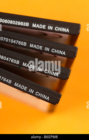 Hergestellt in China Export Import Produktkennzeichnung auf Compact-Flash-digitale Speicher Karte Speichergeräte Stockfoto