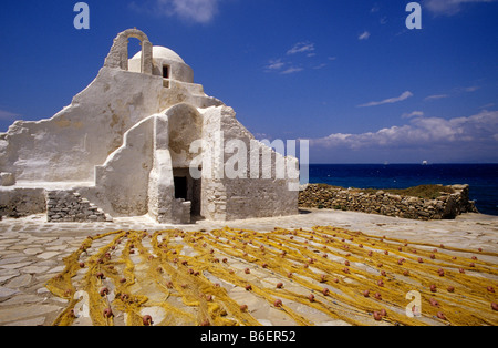 Paraportiani Kirche, Mykonos Stadt, Mykonos, Griechenland, Europa Stockfoto