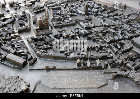 Modell der Stadt Stralsund in der City Hall, Stralsund, Ostsee, Mecklenburg-Western Pomerania, Deutschland, Europa Stockfoto