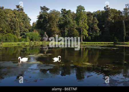 Den See und die Gärten in Melbourne Hall, Derbyshire, England, UK Stockfoto