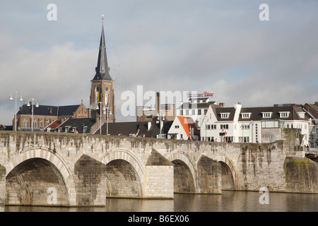 St. Servatius-Brücke, Maas, Maastricht, Niederlande Stockfoto