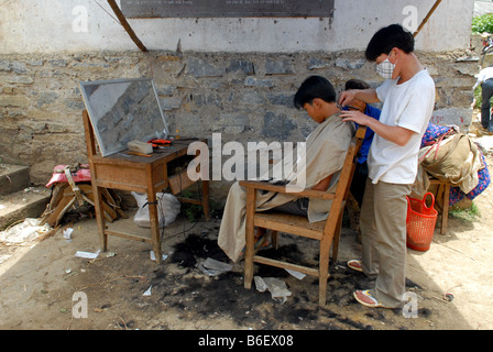 Barbier Bac Ha Dorf Nord-Vietnam Stockfoto