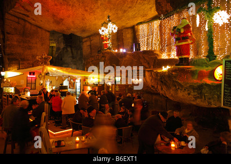 Weihnachtsmarkt in Stadt Höhle, Valkenburg, Niederlande, Europa Stockfoto